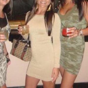 Bebe Gold Glitter Dress